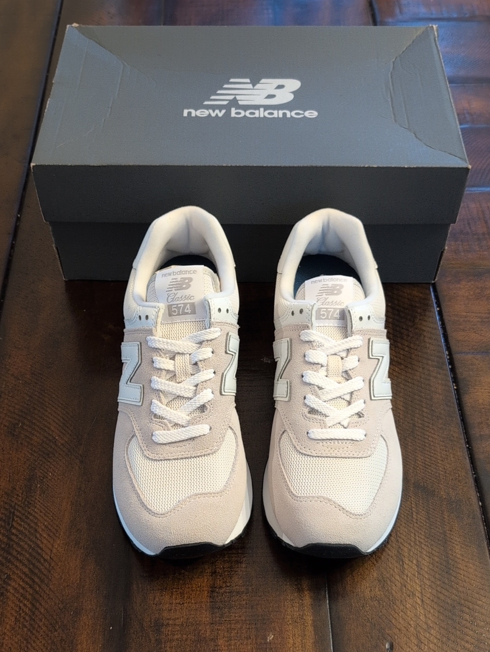 New Balance 574 Sneakers in Light Beige and White